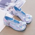 thumbnail image 6 of Gyujnb Girls' Sparkle Sequin Bow Formal Party Shoes Adjustable Strap Comfortable Low Heel Wedding Footwear, Closed Toe,6-7 Years, 6 of 9