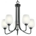 thumbnail image 2 of 5 Light Medium Chandelier 22.75 Inches Tall By 24.25 Inches Wide-Black Finish-Clear Seeded Glass Color   -Traditional Installation Kichler Lighting, 2 of 6
