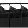 thumbnail image 2 of Saltoro Sherpi 4 Bag Metal Frame Laundry Storage Cart with Casters and Hanging Bar, Black, 2 of 3