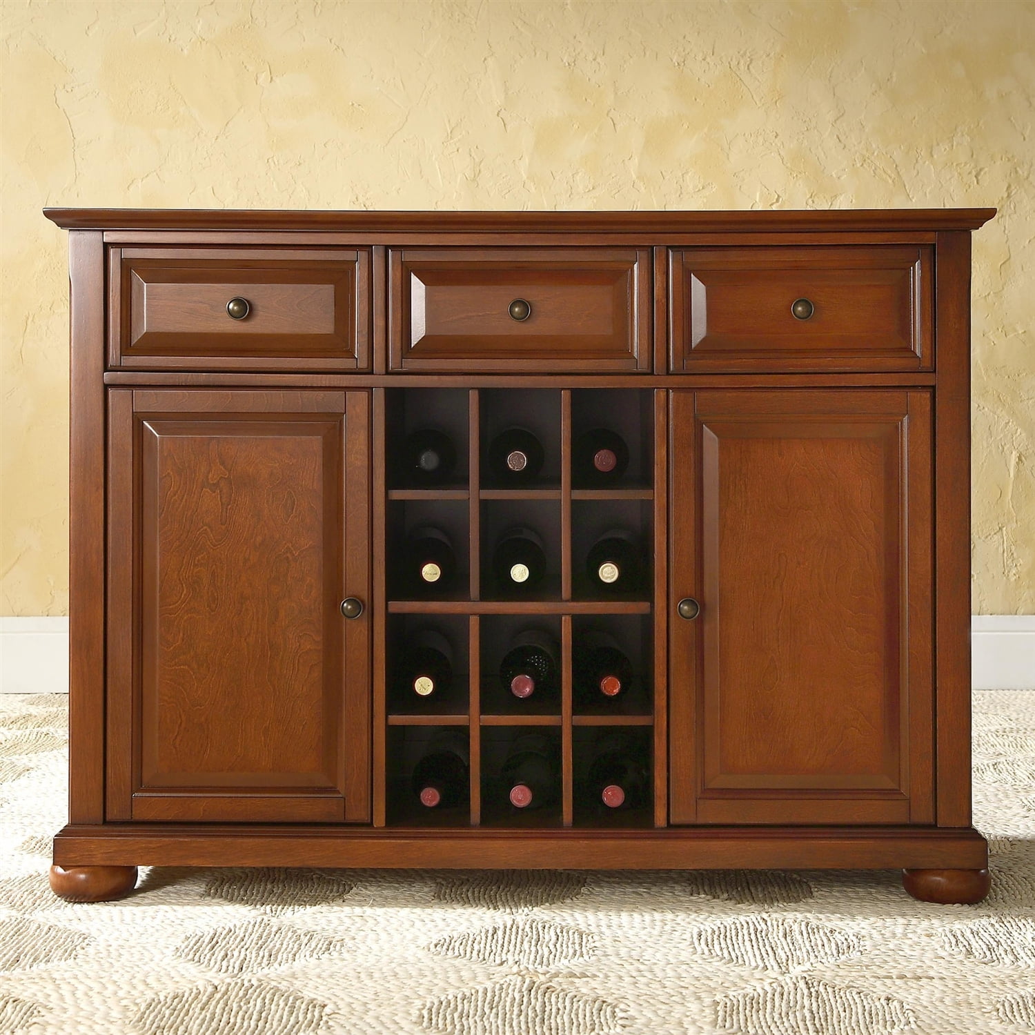 Cherry wood buffet sale cabinet