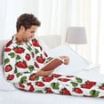thumbnail image 6 of Lsque Hand Drawn Strawberry Pattern Long Sleeve Pajama Set for Men - Soft 2-Piece Sleepwear and Loungewear Set with Pockets, Comfy Nightwear-XX-Large, 6 of 7