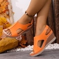 thumbnail image 4 of Dakaela Womens Summer Sandals Slingback Platform Wedge Slides Comfortable Dressy Walking Shoes with Arch Support Size 6-10 Orange, 4 of 7