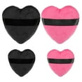 thumbnail image 1 of 4 piezas de polvos sueltos Puff Face Soft Heart Shape Puff Blender Herramienta de maquillaje de belleza Short Plush Rose Red and Black, 1 of 1