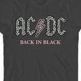 thumbnail image 2 of AC/DC Back In Black Gray Leopard Print Logo Crew Neck Short Sleeve Girl's Black T-shirt-XS, 2 of 4