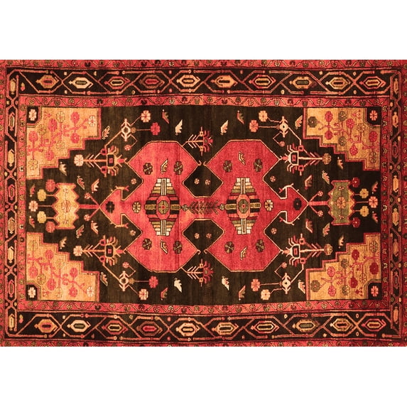 Ahgly Company Indoor Rectangle Persian Orange Traditional Area Rugs, 5' x 8'