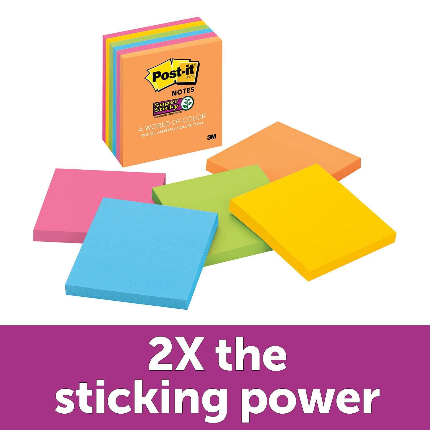 Post-it® Super Sticky Notes 654-5SSUC-C, Rio de Janeiro Collection, Rio de Janeiro Collection
