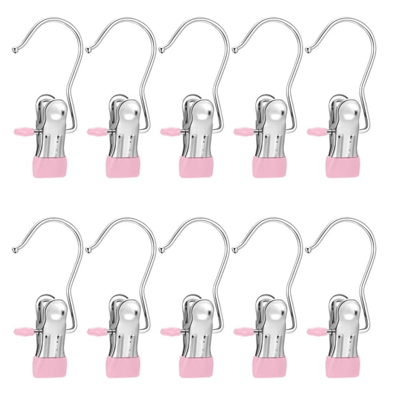 Xihbxyly Artículos de Menos de 5 Dólares. Clips de Gancho y Acero Inoxidable Contaminantes de Almacenamiento de Gancho, Clip de Secar Ropa, Clip Multifuncional Sin Costuras de Toallas, Sombreros, Cal