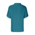 thumbnail image 4 of Pompotops Fashion Women Solid Color Short Sleeve Comfortable Breathable V-Neck Shirt Tops, 4 of 6
