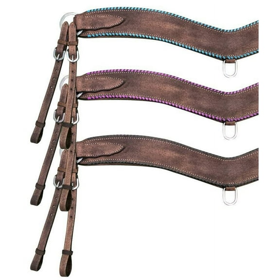 Showman Rough-out Leather Tripping Collar w/ Rawhide Wrapped Edges (Black)