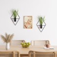 thumbnail image 4 of Modern Geometric Metal Wall Vase Set of 2 with Artificial Aquatic Grass, Boho Farmhouse Hanging Planter for Bathroom Living Room Bedroom Office Decor, Black, 4 of 5