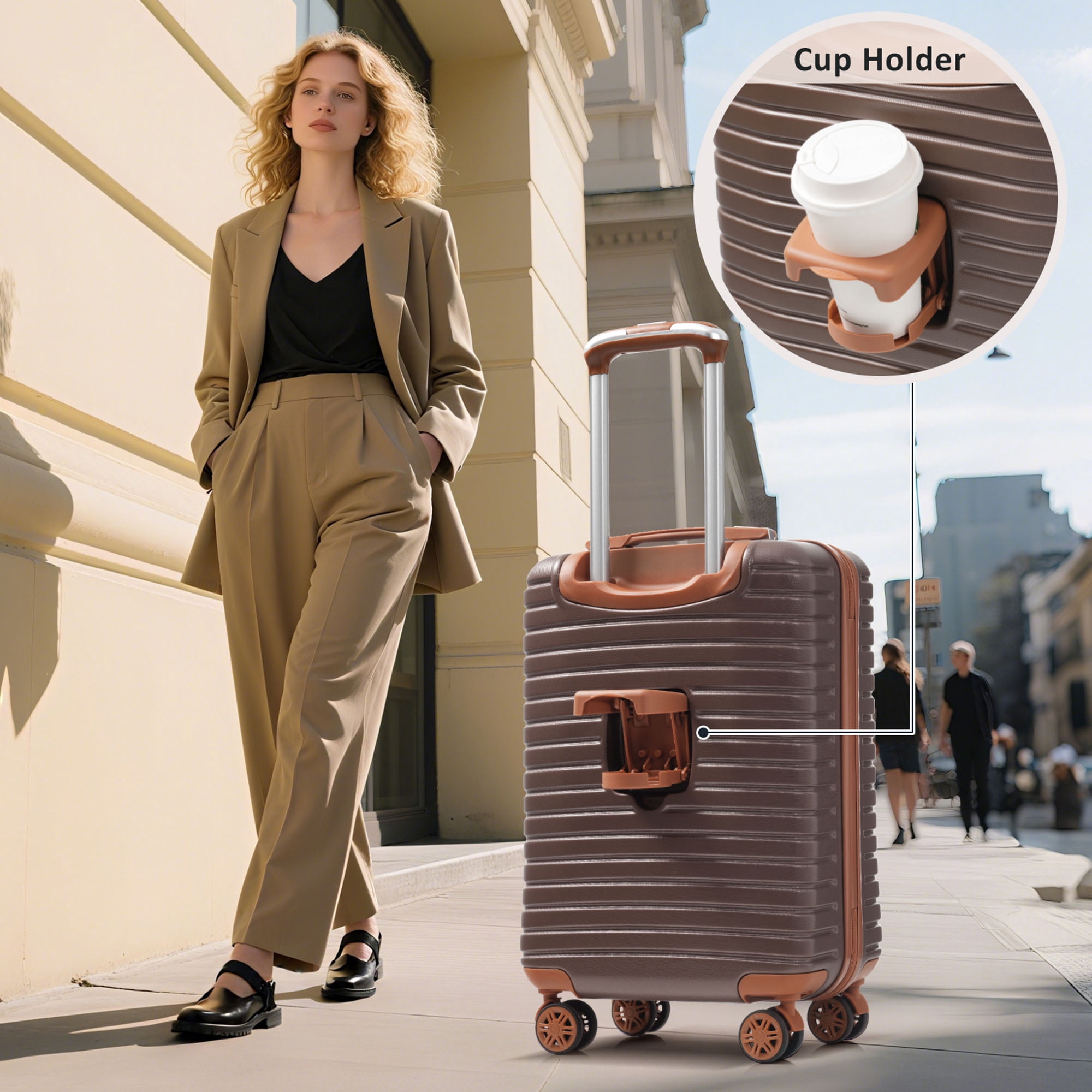 Hardshell Luggage Set with TSA Lock, 360° Spinner Wheels, Lightweight Durable Travel Suitcases for Women/Men Carry-On & Check-In
