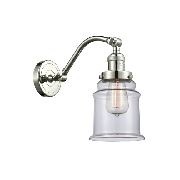 Innovations 515-1W-PN-G182 Canton 1 Light Sconce part of the Franklin Restoration Collection, Polished Nickel