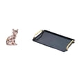 thumbnail image 1 of Figura de gato de escritorio, bandeja de servir, plato multiusos de cerámica, adorno para estante con asas huecas, ideal para regalar, decoración de o, 1 of 8