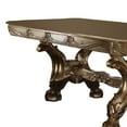thumbnail image 6 of ACME Dresden Wooden Trestle Dining Table with 2 Leaves in Gold Patina and Bone, 6 of 6