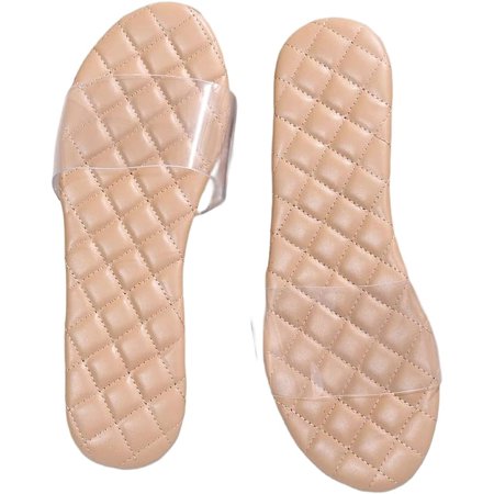 

DabuLiu Women Girls Flat Sandals PVC Transparent Fashion Beach Slippers Summer New