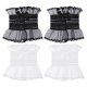 thumbnail image 5 of 2 pares de exquisitos guantes de traje de lolita encaje guantes de novia (blanco negro), 5 of 5