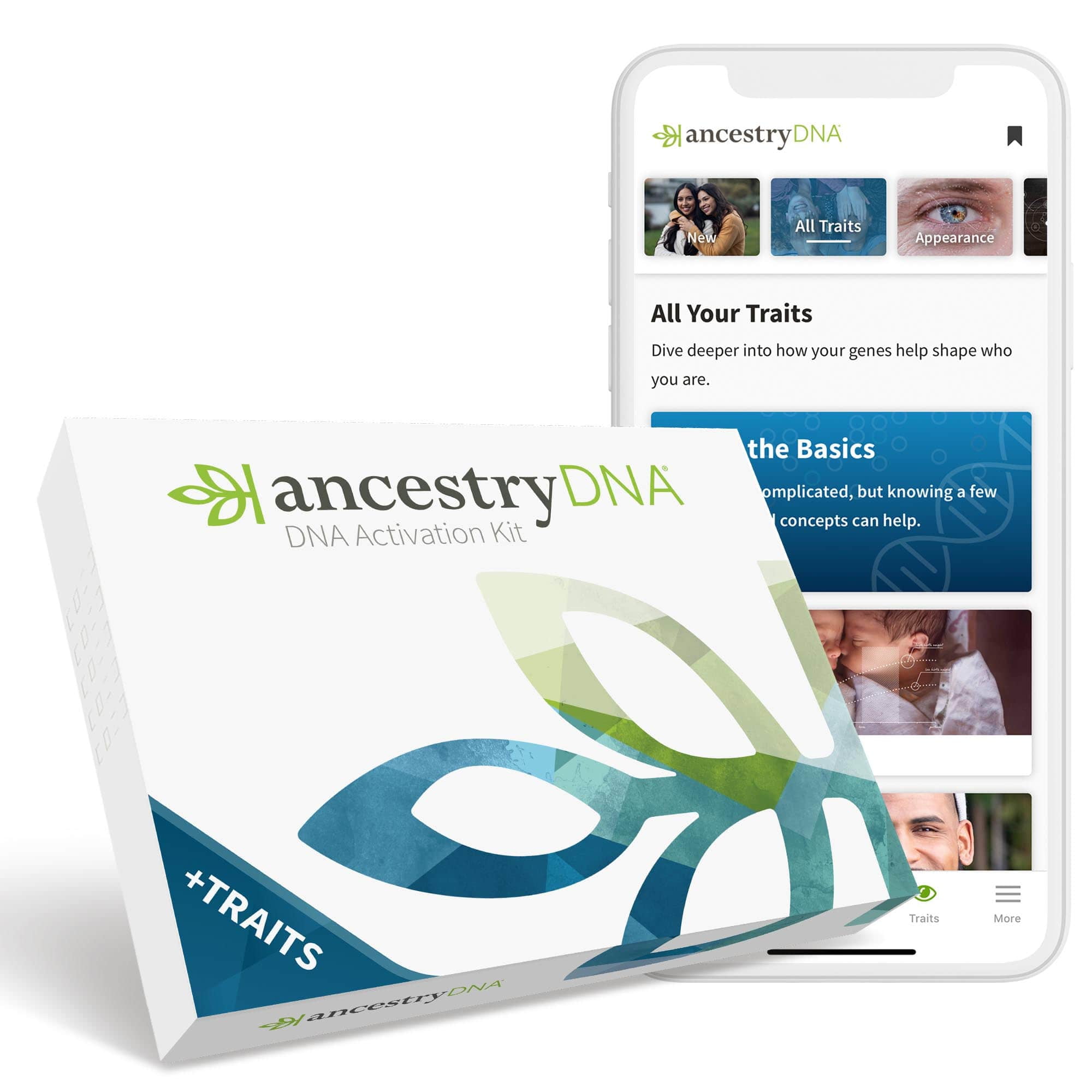 AncestryDNA + Traits: Genetic Ethnicity + Traits Test, AncestryDNA Testing Kit with 25+ Appearance and Sensory Traits, DNA Ancestry Test Kit, Genetic Testing Kit