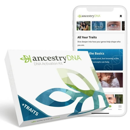 AncestryDNA + Traits: Genetic Ethnicity + Traits Test  AncestryDNA Testing Kit with 25+ Appearance and Sensory Traits  DNA Ancestry Test Kit  Genetic Testing Kit