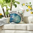 thumbnail image 3 of Sm:)e Summer Pillow Cover Set of 2 - 18x18 Inch Hello Sunshine Shell Polyester Decorative Cushions, 3 of 6