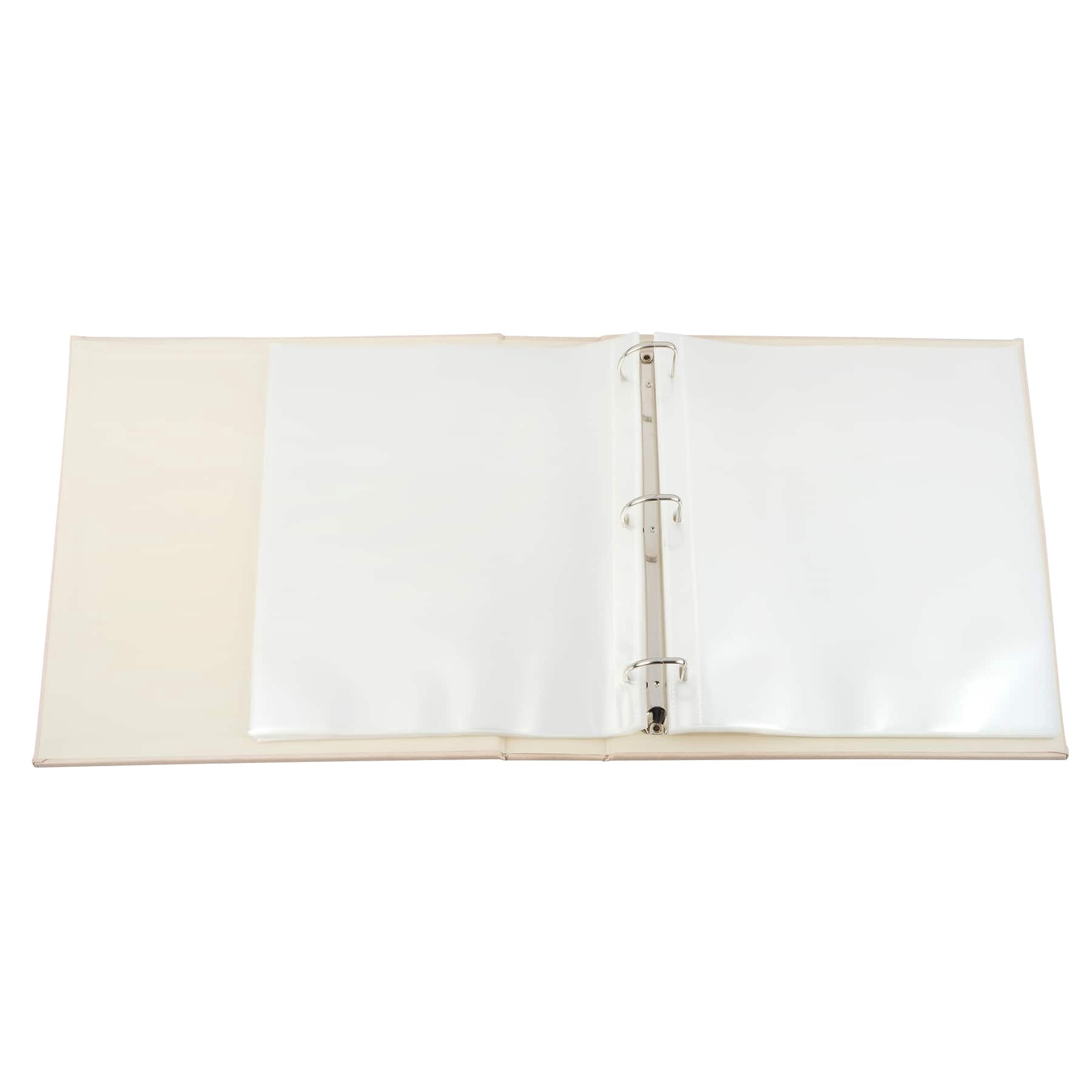 Recollections Scrapbook Album, Faux Leather D-Ring Bound, Cream, 8.5" x 11", 50 Sheets, 1-Pack