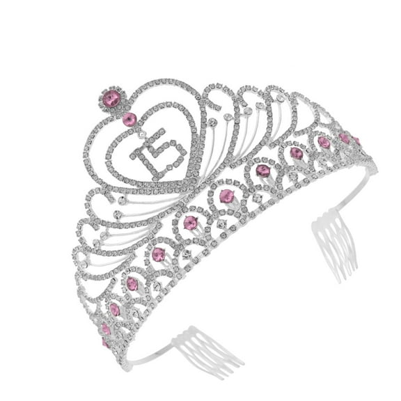 UNOMOR Princess Tiaras Crystal Headband for Sweet 15 Celebration 1Set