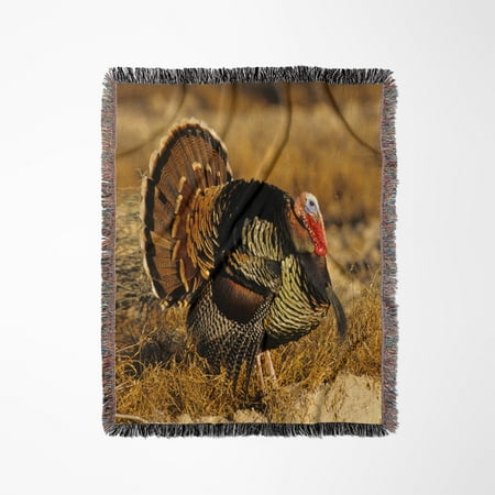 Rio Grande Wild Turkey Gobbler Strutting Starr Co. Texas Woven Blanket Rio Grande Wild Turkey Gobbler Strutting Starr Co. Texas Woven Blanket