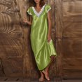thumbnail image 4 of Birdeem Robe d'Été Mode Femme Col en V Dentelle Manches Courtes, 4 of 12