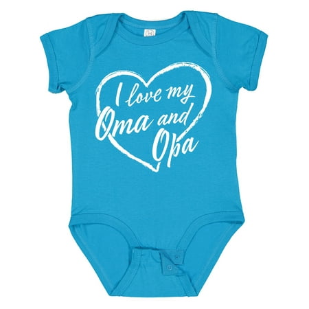 

Inktastic I Love My Oma and Opa in White Chalk Heart Gift Baby Boy or Baby Girl Bodysuit