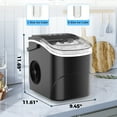 thumbnail image 3 of KNDKO Countertop Ice Maker, Portable Ice Machine with Self-Cleaning, 26Lbs/24H, 9 Ice Cubes/6 Mins for Home/Kitchen/Bar, Black, 3 of 9