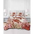 thumbnail image 2 of Quilt King Size Bedding Set, Ocean Red Turtles Reversible Summer Quilt 3 Pieces, Coastal Coral Vintage Seagrass Flowers Lightweight Bedspreads Coverlets with 2 Pillow Shams for All Seasons, 2 of 5