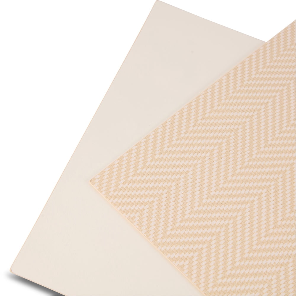 Ala Carte by Dainty Home Chevron Textured Faux Leather Placemats – Set of 4, Reversible, Non-Slip, Washable, Heat & Tear Resistant – 12x18 in Dining Table Mats