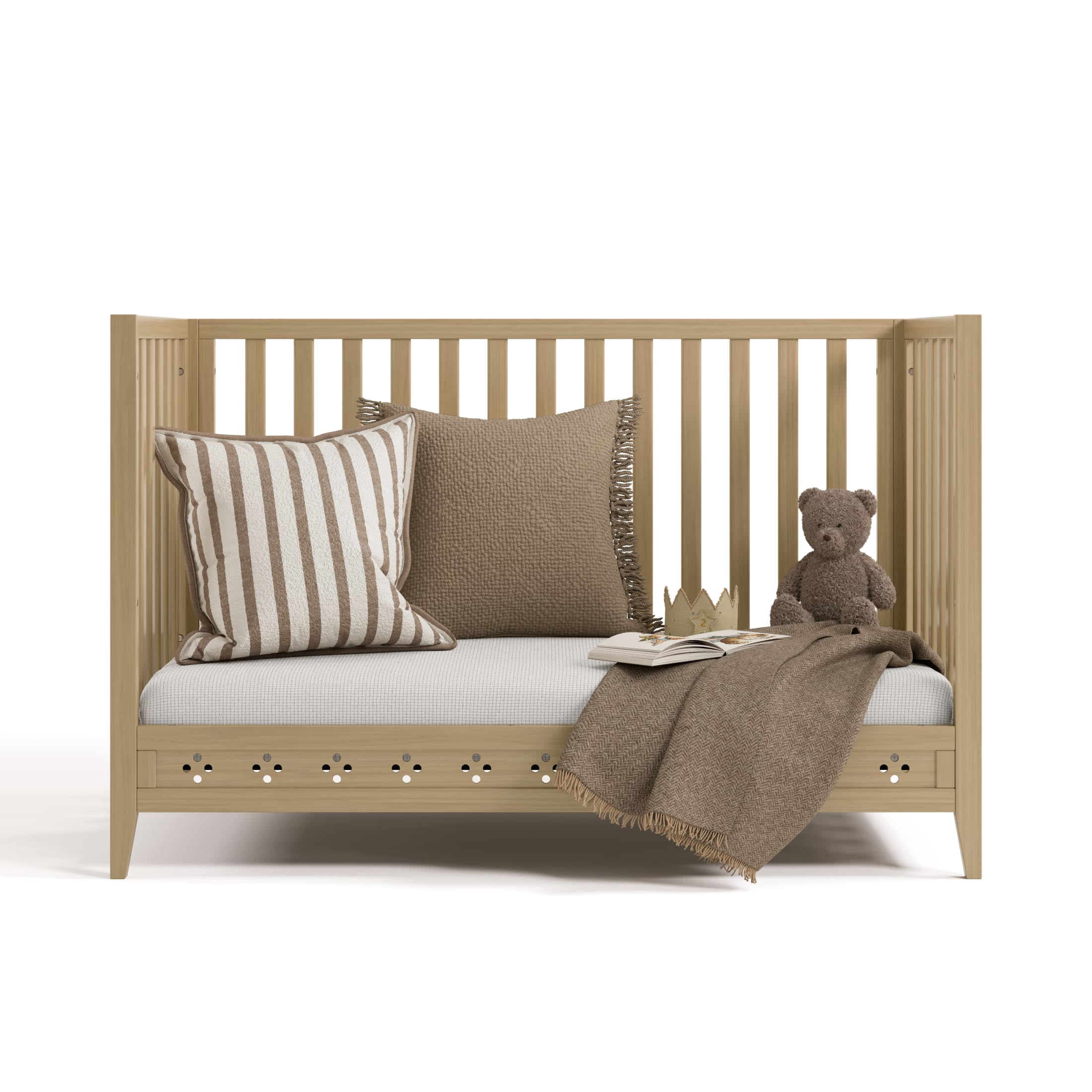 Storkcraft Mallorca 5-in-1 Convertible Crib with Bonus Toddler Guardrail, Driftwood