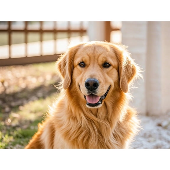 Diamond Art Golden Retriever 5D Diamond Painting DIY Kits Full Round Drill Rhinestones by Number Embroidery Arts and Crafts for Living Room Bedroom Home Wall Decor 12x16 inch