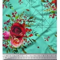 thumbnail image 1 of Soimoi Rayon Fabric Triangle,Berries & Rose Flower Printed Craft Fabric by the Yard 42 Inch Wide, 1 of 1
