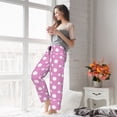 thumbnail image 5 of Pajama Pants Women, Purple And White Polka Dot Sweatpants Soft Sleep Lounge Pants, Casual PJ Bottoms Pants with Pockets, 5 of 7