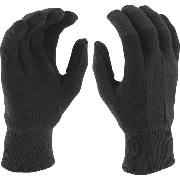 Ironton Men's Jersey Gloves, 3 Pairs, Brown, Large
