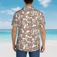 thumbnail image 4 of Fotbe brown sloth family Pattern Hawaiian Shirt for Men Unisex Summer Beach Casual Short Sleeve Cotton Linen Button Down Shirts,Large, 4 of 7