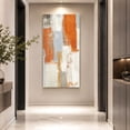 thumbnail image 3 of Canvas Wall Art, Burnt Orange Framed Canvas Prints for Living Room Hallway, Modern Geometric Grey Oil Painting Abstract Gallery Wrapped Wall Decor for Home Office, Gifts, 30"x60" Ship Next Day, 3 of 9