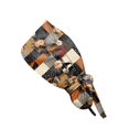 thumbnail image 2 of LNZGNM Halloween Women's Scrub Caps, Twist Knot Head Wrap, with Floral Applique, Stretchy and Easy for Everyday Style, Bad Hair Days, and Casual Wear,Khaki(One Size), 2 of 6