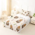 thumbnail image 5 of Erosebridal Funny Capybara Twin Sheet Sets For Capybara Lover,Orange Loves Pattern Bedding For Kids Girls 3pcs, 5 of 6