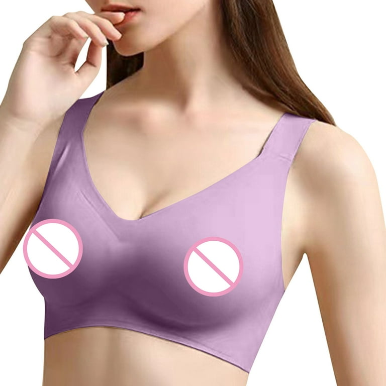 Push up Bras Women Full Cup Thin Underwear Plus Size Wireless