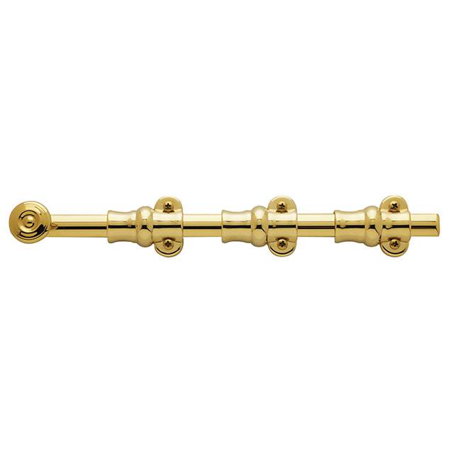 Baldwin 0381003 12 in. ornamental Heavy Duty Surface Bolt, Polished