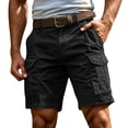thumbnail image 2 of Men's Lightweight 5 Inch Inseam Cargo Shorts, Multi-Pocket Breathable Summer Hiking Work Shorts, Elastic Drawstring Waist Relaxed Fit Outdoor Casual Design, 2 of 8