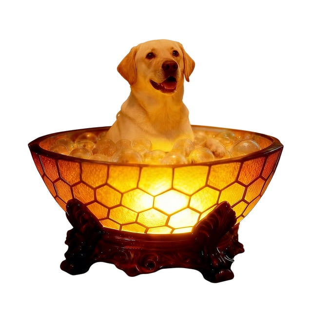 Tauxra Série Chien Lampe de Lecture Led Chaude Statue en Résine pour Chambre Salon Bureau