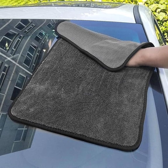 1Pc Microfiber Car Drying Towel Extra Large Super Absorbent Cleaning Cloth Auto Detailing - Premium Microfiber Material With Different Length Fibers & Mesh Side For Scratch-Free