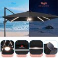 thumbnail image 3 of FLAME&SHADE 11.5*9FT Rectangular Cantilever LED Umbrella For Your Outdoor Space – Solution-Dyed Fabric, Aluminum Frame, and Innovative 360° Rotation System,Black, 3 of 7