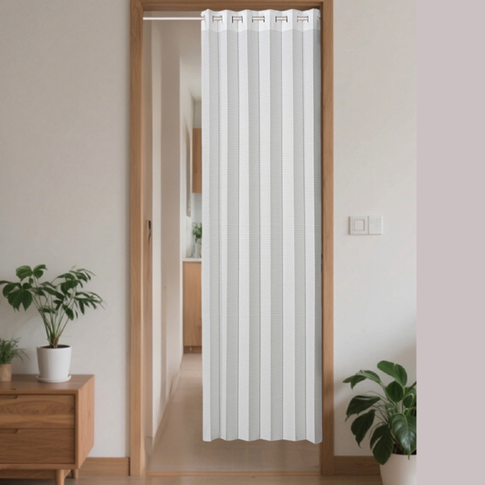 Breathable Meshes Room Divider For Doorways And Corridors Foldable Design With Smooth Glides Hooks Easy To Install Washable Polyester Home Organization