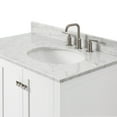 thumbnail image 6 of Ariel Cambridge 37 In. Right Offset Oval Single Sink Vanity With Carrara White Marble 0.75 In Countertop In White, 6 of 10