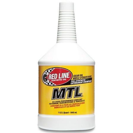 Red Line (50204) SAE 75W80 API GL-4 Manual Transmission and Transaxle Lubricant (MTL) Car Gear Oil - 1 Quart (2 Pack)
