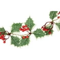 thumbnail image 2 of Northlight 3" x 3.25' Pre-Lit Holly and Berry Christmas Garland Warm White LED Lights, 2 of 3